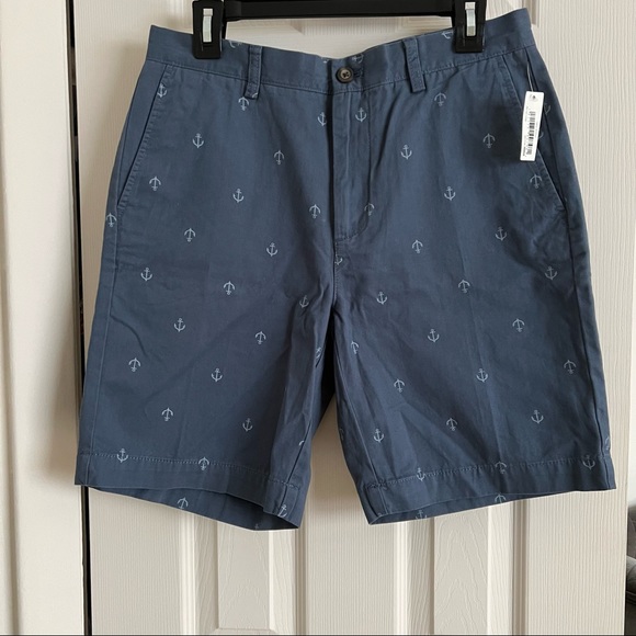 Navy Anchor Chino Shorts Size 32 - Picture 1 of 6